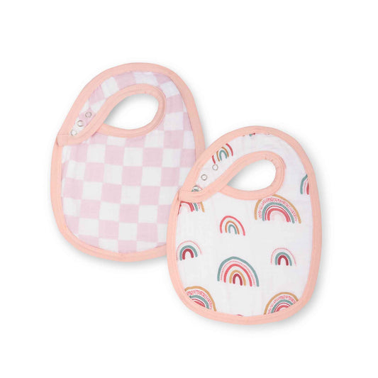 Theoni Cotton Muslin Snap Bib (Set Of 2)-Hawaiian Rainbow