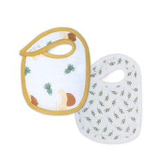 Theoni Cotton Muslin Snap Bib (Set Of 2)-Woody Tiger