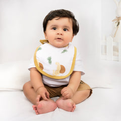 Theoni Cotton Muslin Snap Bib (Set Of 2)-Woody Tiger