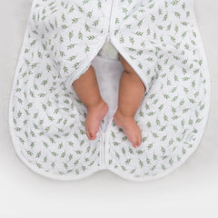 Theoni 100% Cotton Muslin Baby Sleeping Bag - Hedge Green Leaf