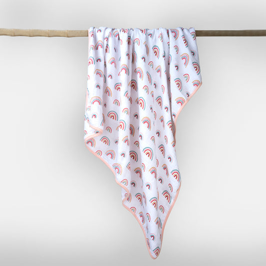 Theoni 100%  Cotton Muslin Snuggle/Receiving Blanket-Hawaiian Rainbow