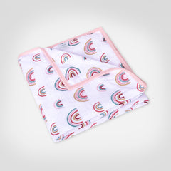Theoni 100% Cotton Muslin Snuggle/Receiving Blanket-Hawaiian Rainbow