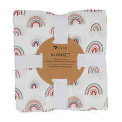 Theoni 100% Cotton Muslin Snuggle/Receiving Blanket-Hawaiian Rainbow