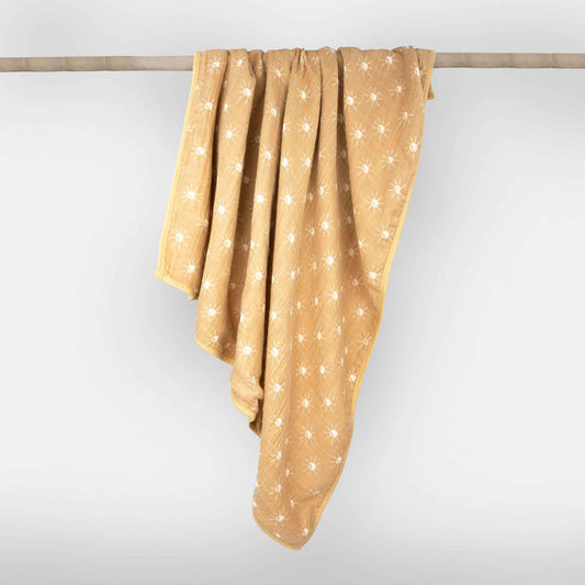 Theoni 100%  Cotton Muslin Snuggle/Receiving Blanket-Santorini Sun