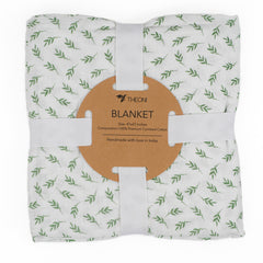 Theoni 100% Organic Cotton Snuggle/Receiving Blanket-Hedge Green Leaf