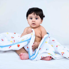 Theoni 100%  Cotton Muslin Snuggle/Receiving Blanket-Holiday Hues