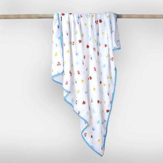 Theoni 100%  Cotton Muslin Snuggle/Receiving Blanket-Holiday Hues