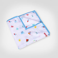 Theoni 100%  Cotton Muslin Snuggle/Receiving Blanket-Holiday Hues