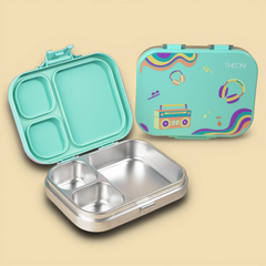 Bento Joy Leakproof Lunch Box + On-the-Go Cutlery Set Combo- Green