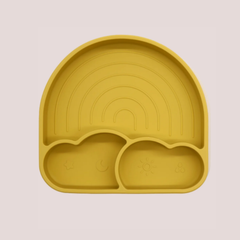 Theoni Silicone Anti Skid Baby Feeding Plate | Baby-Led Weaning | BPA-Free | Microwave & Dishwasher Safe | Mess-Free Toddler Mealtime Essential – Mango