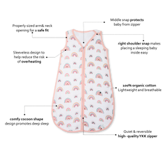Theoni 100%  Cotton Muslin Baby Sleeping Bag - Hawaiian Rainbow