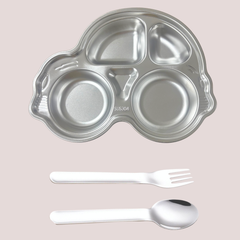 Theoni Tiny Tummies Meal Set - Car Plate & Cutlery Set