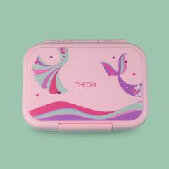 THEONI Kids Water Bottle (400ml) with Straw + Duo Steel 2-Compartment Lunch Box Combo | BPA-Free, Leak-Proof, Microwave Safe Lunch Box- Pixi Pink