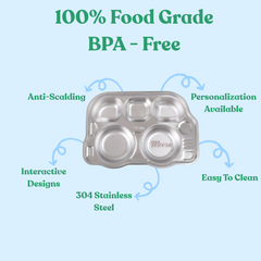 Theoni Tiny Tummies Meal Set - Bus Plate & Cutlery Set