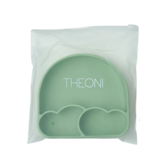 Theoni Silicone Anti Skid Baby Feeding Plate BPA-Free | Microwave & Dishwasher Safe | Mess-Free Toddler Mealtime Essential – Olive
