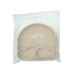 Theoni Silicone Anti Skid Baby Feeding Plate | Baby-Led Weaning | BPA-Free | Microwave & Dishwasher Safe | Mess-Free Toddler Mealtime Essential – Beige
