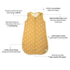 Theoni 100%  Cotton Muslin Baby Sleeping Bag - Santorini Sun