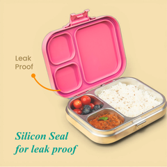 Bento Joy Leakproof Lunch Box + On-the-Go Cutlery Set Combo- Pink