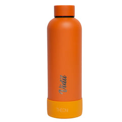 Theoni stainless Steel Double Walled Insulated Water Bottle| 24 Hours Hot & Cold |Leak Proof| Easy to Carry School And Travel Bottle - Zesty Orange (500ml)
