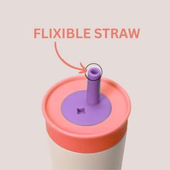 Silicone Tumbler Straw- Purple