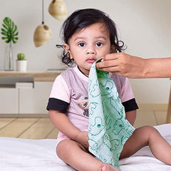Theoni 100% Cotton Muslin Washcloths - Dark Green Baby napkins / wipes