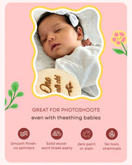 Baby Monthly Photo Props: Classic Wooden Monthly Milestone Card Discs From Newborn To 1 Year, Wooden Baby Photoshoot Props For Baby Girl Or Baby Boy Newborn Gifts 13 Pc