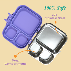 Bento Joy Leakproof Lunch Box + Insulated Water Bottle Combo - Purple