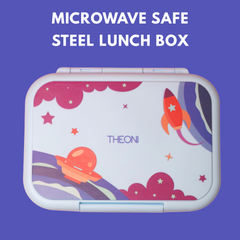 Duo Steel Kids Lunch Box & On-the-Go Cutlery Set – Colorful Microwave-Safe Milo Blue Lunch Box + BPA-Free Blue Travel Spoon & Fork