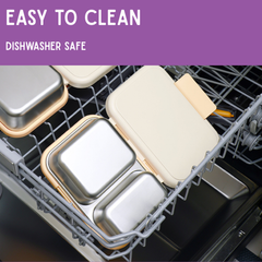 Duo Steel 2-Compartment Lunch Box – Fun, Fresh & Colorful Milo Blue Microwave safe Edition for Kids | Durable & School-Ready