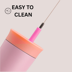 Theoni Pink Monkey Mealtime Essentials Bundle – Suction Plate, Insulated Tumbler & Cutlery Set