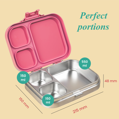 Bento Joy Leakproof Lunch Box + On-the-Go Cutlery Set Combo- Pink