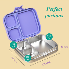 Bento Joy Leakproof Lunch Box + Insulated Water Bottle Combo - Purple