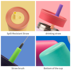 Theoni Star Kids Stainless Steel Insulated Tumbler with Cleaning Brush | 355ml | Leak-Proof, BPA-Free, Travel Friendly – Navy Blue