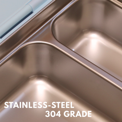 Duo Steel 2-Compartment Lunch Box – Fun, Fresh & Colorful Milo Blue Microwave safe Edition for Kids | Durable & School-Ready