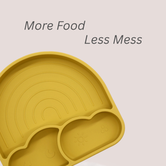 Theoni Silicone Anti Skid Baby Feeding Set with Plate, Spoon & Fork | Baby-Led Weaning | BPA-Free | Microwave & Dishwasher Safe | Mess-Free Toddler Mealtime Essential – Mango