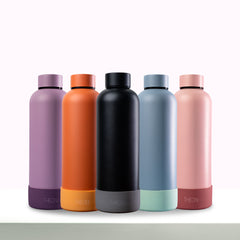 Theoni stainless Steel Double Walled Insulated Water Bottle| 24 Hours Hot & Cold |Leak Proof| Easy to Carry School And Travel Bottle - Zesty Orange (500ml)