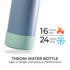 Theoni stainless Steel Double Walled Insulated Water Bottle| 24 Hours Hot & Cold |Leak Proof| Easy to Carry School And Travel Bottle - Weekday Blues (500ml)