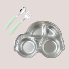 Theoni Meal Set - Car Plate & Baby Cutlery Set