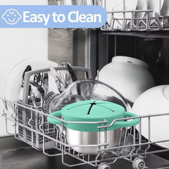 Theoni Stainless Steel Snack Cups with Removable Silicone Food Catcher & Travel Lid – Spill-Proof, Toddler-Friendly, Dishwasher Safe- Blue & Green