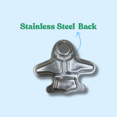 Theoni Stainless Steel Aeroplane Shape Kids Plate / Non Suction Plate / Dinner Dish -Personalization Available