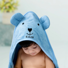 THEONI Bamboo Hooded Baby Towel - Powder blue