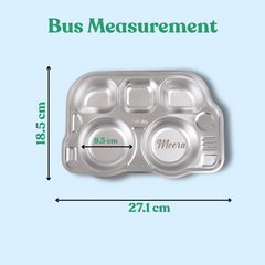 Theoni Tiny Tummies Meal Set - Bus Plate & Cutlery Set