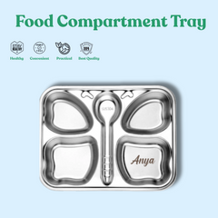 Theoni Stainless Steel Butterfly Shape Kids Plate / Non Suction Plate / Dinner Dish -Personalization Available