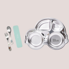 Theoni Tiny Tummies Meal Set - Car Plate & Cutlery Set