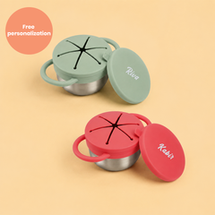 Theoni Stainless Steel Snack Cups - Red and Green