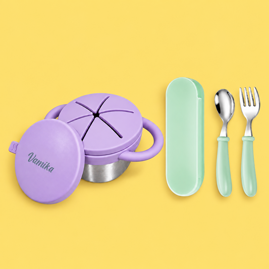 best kids snack cup and cutlery