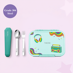 Duo Steel Kids Lunch Box & On-the-Go Cutlery Set – Green