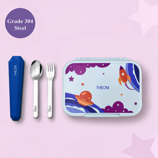 Duo Steel Kids Lunch Box & On-the-Go Cutlery Set – Combo Color