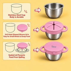 Theoni Stainless Steel Snack Cups - Pink & Purple