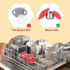 Theoni Stainless Steel Snack Cups - Beige & Red